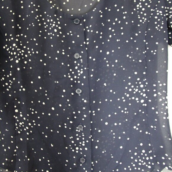 Club Monaco Poka Dot Button Down Blouse - Picture 2 of 5